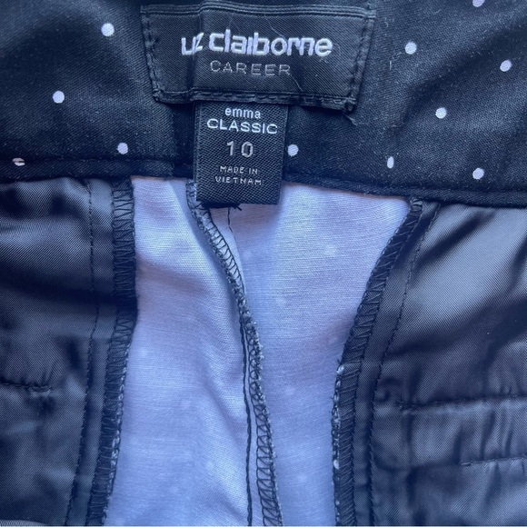 Liz Claiborne Career Petite Cropped Emma Classic Pants 10‎ Polka Dot Mid Rise - Picture 8 of 8